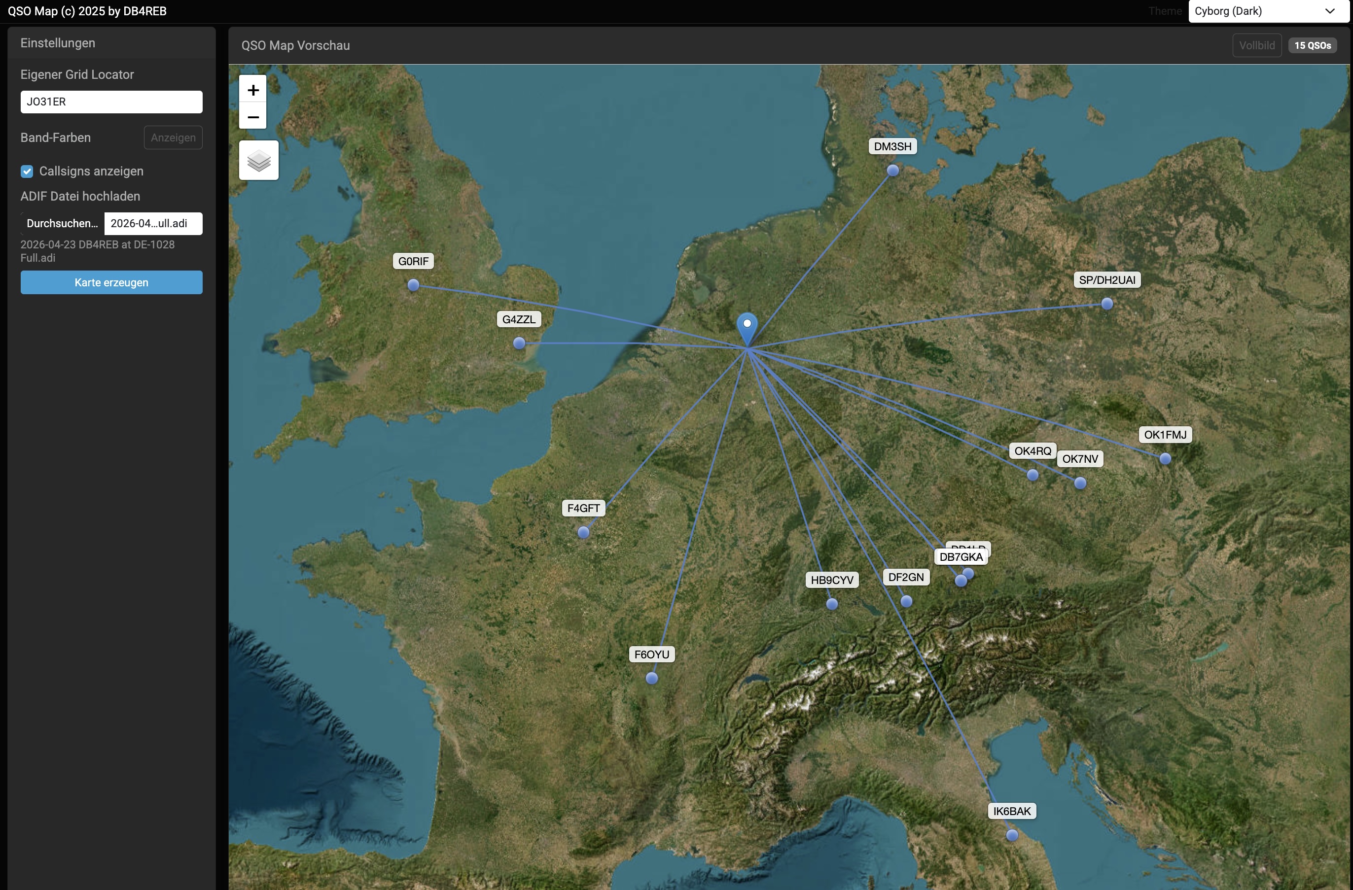 Vorschau: QSO-Map aus einer ADIF Datei erstellen